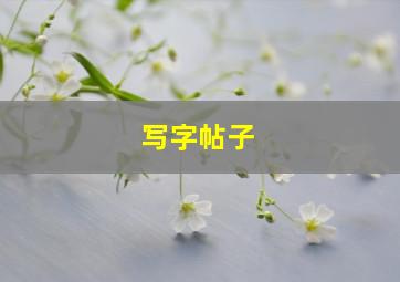 写字帖子