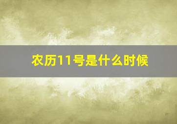 农历11号是什么时候