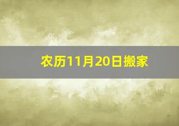 农历11月20日搬家