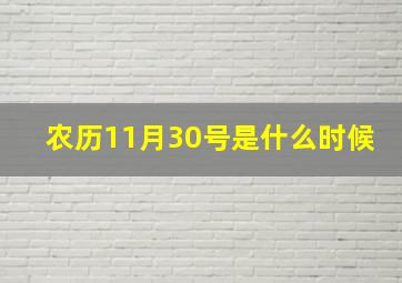 农历11月30号是什么时候