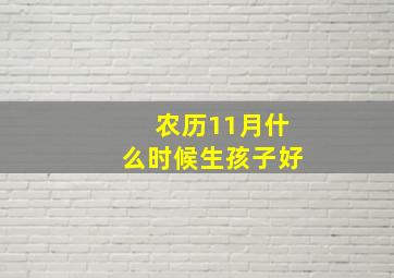 农历11月什么时候生孩子好