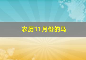 农历11月份的马