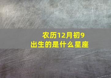 农历12月初9出生的是什么星座