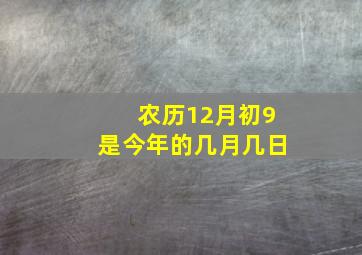 农历12月初9是今年的几月几日