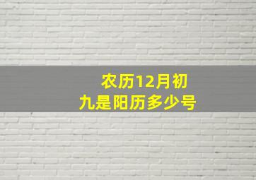 农历12月初九是阳历多少号