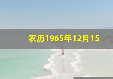 农历1965年12月15