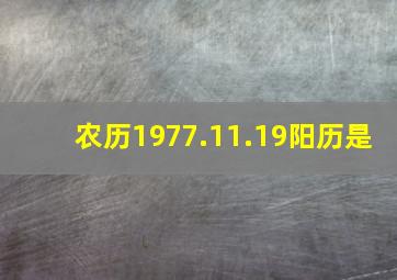 农历1977.11.19阳历是