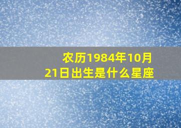 农历1984年10月21日出生是什么星座