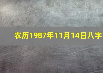 农历1987年11月14日八字