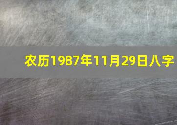 农历1987年11月29日八字