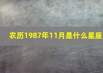 农历1987年11月是什么星座