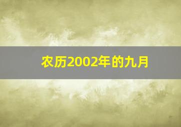 农历2002年的九月