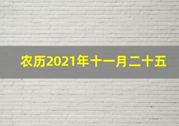 农历2021年十一月二十五