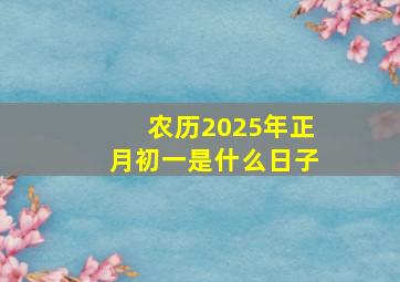 农历2025年正月初一是什么日子