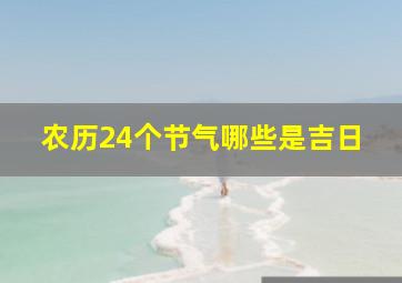 农历24个节气哪些是吉日