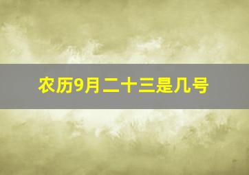 农历9月二十三是几号