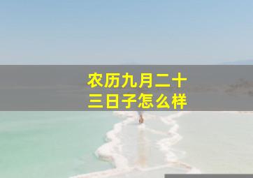 农历九月二十三日子怎么样