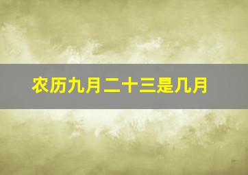 农历九月二十三是几月