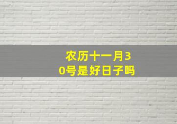 农历十一月30号是好日子吗