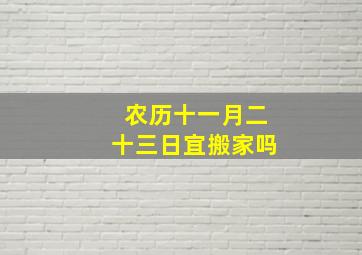 农历十一月二十三日宜搬家吗