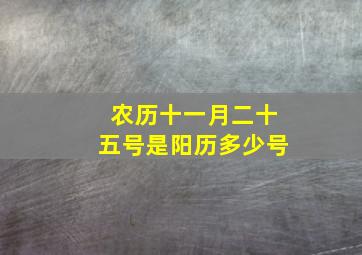 农历十一月二十五号是阳历多少号