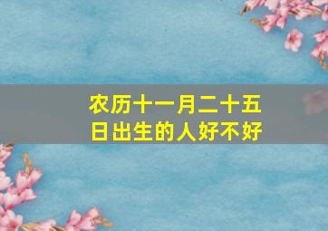 农历十一月二十五日出生的人好不好