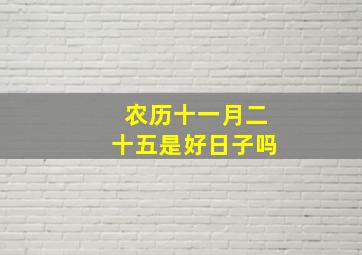 农历十一月二十五是好日子吗