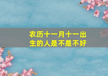 农历十一月十一出生的人是不是不好