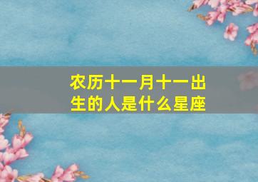 农历十一月十一出生的人是什么星座