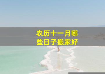 农历十一月哪些日子搬家好