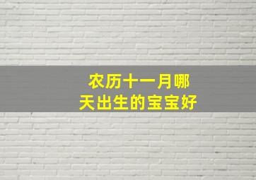 农历十一月哪天出生的宝宝好