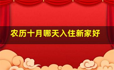 农历十月哪天入住新家好