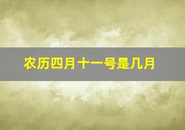 农历四月十一号是几月