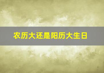 农历大还是阳历大生日