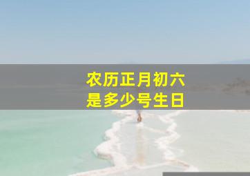 农历正月初六是多少号生日