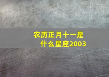 农历正月十一是什么星座2003