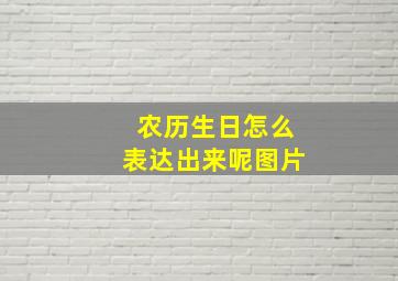 农历生日怎么表达出来呢图片