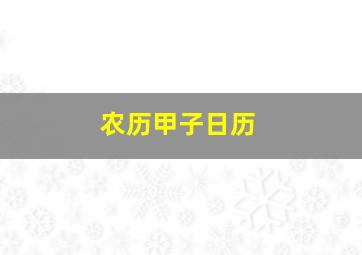 农历甲子日历