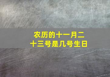 农历的十一月二十三号是几号生日