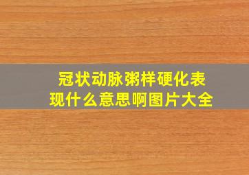 冠状动脉粥样硬化表现什么意思啊图片大全