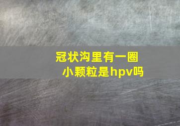 冠状沟里有一圈小颗粒是hpv吗