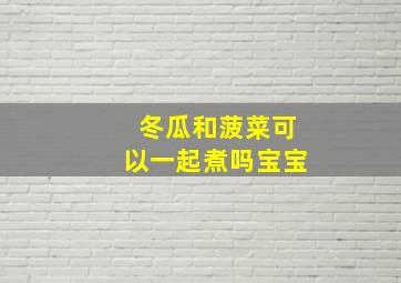 冬瓜和菠菜可以一起煮吗宝宝