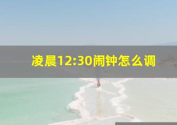 凌晨12:30闹钟怎么调