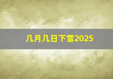 几月几日下雪2025