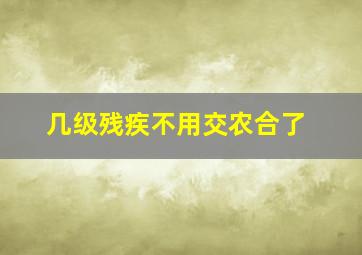 几级残疾不用交农合了