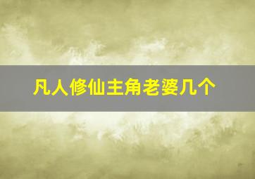 凡人修仙主角老婆几个