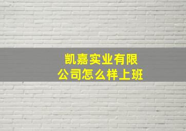 凯嘉实业有限公司怎么样上班