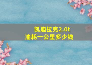 凯迪拉克2.0t油耗一公里多少钱