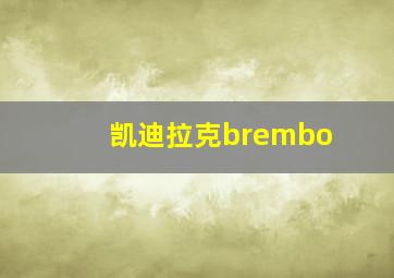 凯迪拉克brembo