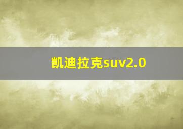 凯迪拉克suv2.0